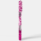 Leopard, tierischer Aufdruck rosa Monogramm Case-Mate iPhone Hülle (Rückseite / Rechts)