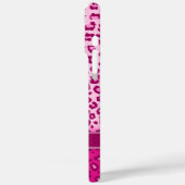 Leopard, tierischer Aufdruck rosa Monogramm Case-Mate iPhone Hülle (Rückseite / Links)