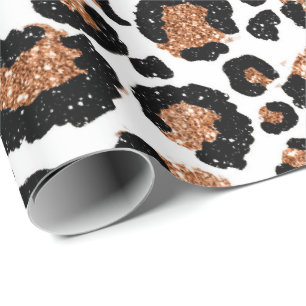 Leopard-tierischer weißes geschenkpapier