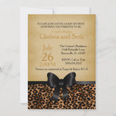 Leopard Tierkatzenmuster| Babydusche Einladung (Vorderseite)