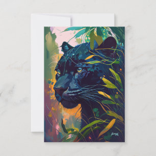 Leopard Tierportrait Malerei Wildnis im Freien Dankeskarte