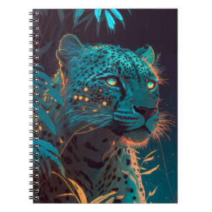 Leopard Tierportrait Malerei Wildnis im Freien Notizblock
