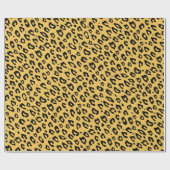 Leopard Tierprint Gelb Hochglanz Urlaub Geschenkpapier (Flach)