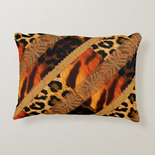 Leopard & Tiger Animal Dekokissen (Rückseite)