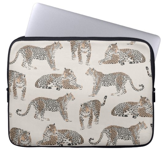 Leopard Tiger Animal Pink Modern Laptopschutzhülle (Vorderseite)