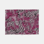Leopard Tiger grau Burgundy gepunktete Tierhaut . Fleecedecke (Vorderseite (Horizontal))