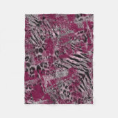 Leopard Tiger grau Burgundy gepunktete Tierhaut . Fleecedecke (Vorderseite)