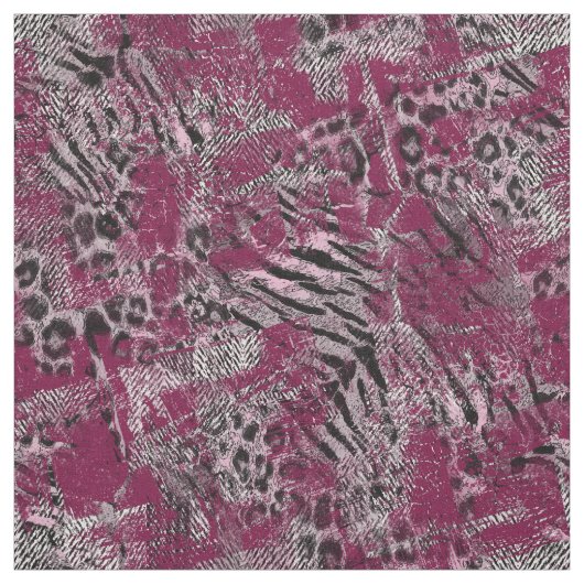 Leopard Tiger grau Burgundy gepunktete Tierhaut . Stoff (Muster)