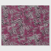Leopard-Tiger-Graumarone gepunktet Geschenkpapier (Flach)