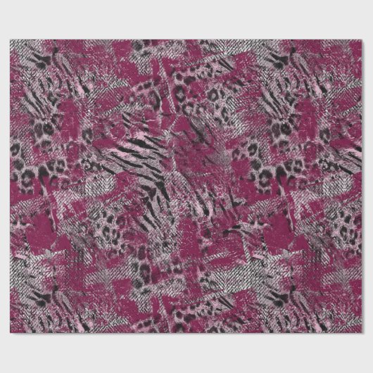 Leopard-Tiger-Graumarone gepunktet Geschenkpapier (Flach)