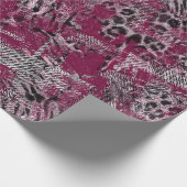 Leopard-Tiger-Graumarone gepunktet Geschenkpapier (Ecke)