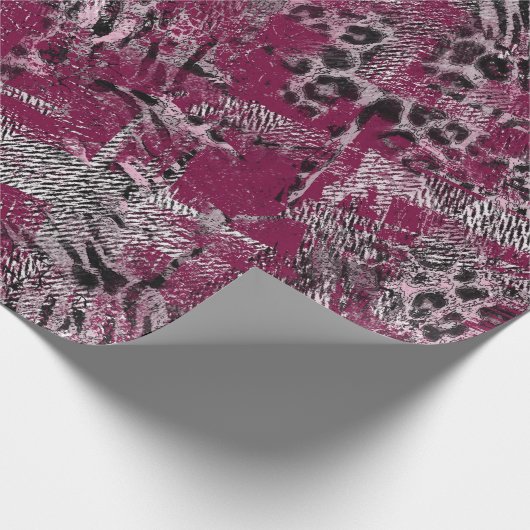 Leopard-Tiger-Graumarone gepunktet Geschenkpapier (Ecke)