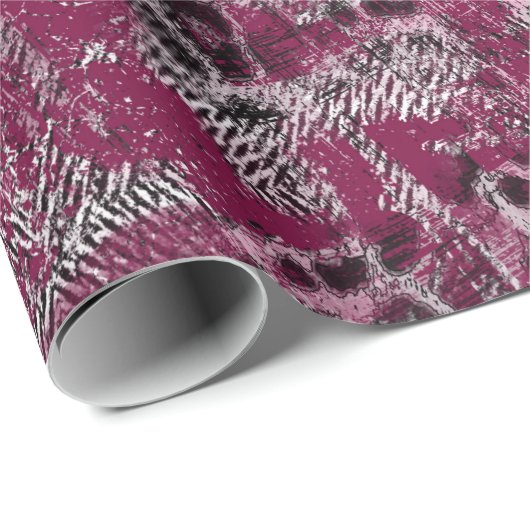 Leopard-Tiger-Graumarone gepunktet Geschenkpapier (Rolleneckpunkt)