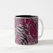 Leopard-Tiger-Graumarone gepunktet Zweifarbige Tasse (VorderseiteRechts)