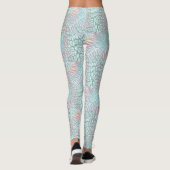 Leopard, Tiger, Haut, gepunktet, gestreift, Türkis Leggings (Rückseite)