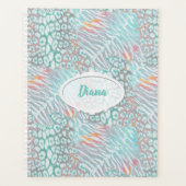 Leopard, Tiger, Haut, gepunktet, gestreift, Türkis Planer (Vorderseite)