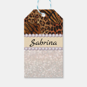 Leopard Tiger Haut rosa Diamant Glitter Kristalle Geschenkanhänger