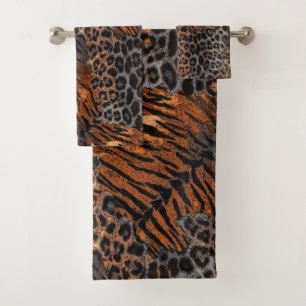 Leopard-Tiger-Hauttrendy Badhandtuch Set