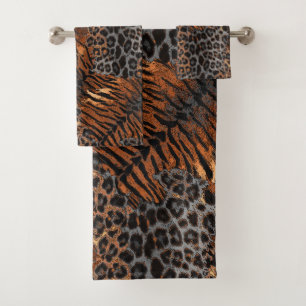 Leopard-Tiger-Hauttrendy Badhandtuch Set