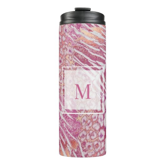 Leopard Tiger Skin trendy Thermosbecher (Vorderseite)