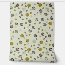 Leopard Tiger Zebra Print Circles on Ivory Tapete