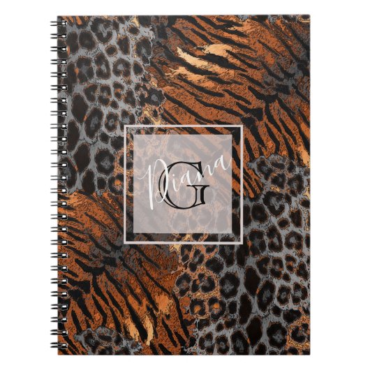 Leopard-Tigerhaut-Trendnotebook Notizblock (Vorderseite)