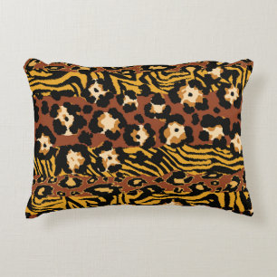 Leopard, Tigerhäute, wildes Muster. Dekokissen