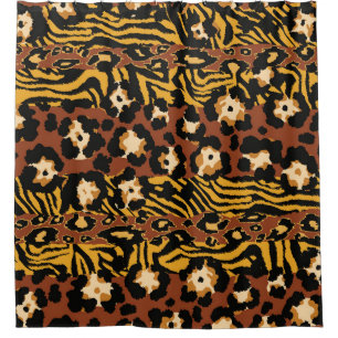 Leopard, Tigerhäute, wildes Muster. Duschvorhang