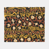 Leopard, Tigerhäute, wildes Muster. Fleecedecke (Vorderseite (Horizontal))