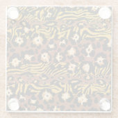 Leopard, Tigerhäute, wildes Muster. Glasuntersetzer (Rückseite)