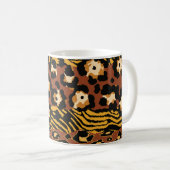 Leopard, Tigerhäute, wildes Muster. Kaffeetasse (VorderseiteRechts)