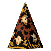 Leopard, Tigerhäute, wildes Muster. Partyhütchen (Rückseite)