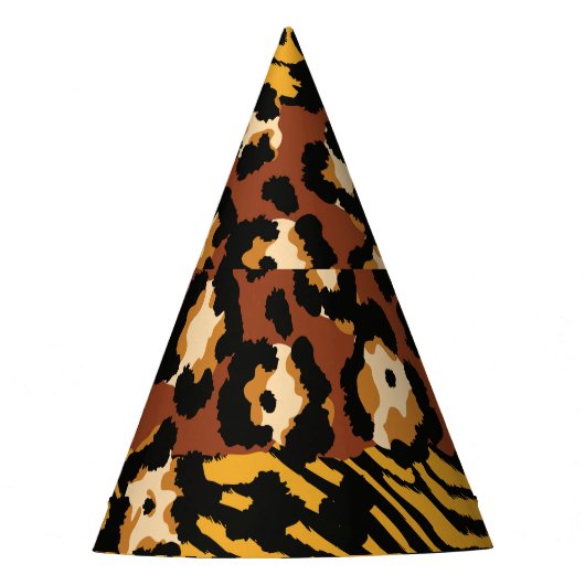 Leopard, Tigerhäute, wildes Muster. Partyhütchen (Vorderseite)