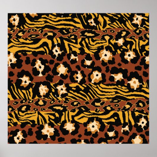Leopard, Tigerhäute, wildes Muster. Poster (Vorne)
