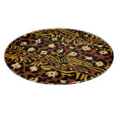 Leopard, Tigerhäute, wildes Muster. Schneidebrett (Ecke)
