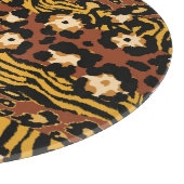 Leopard, Tigerhäute, wildes Muster. Schneidebrett (Ecke)