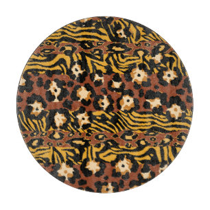 Leopard, Tigerhäute, wildes Muster. Schneidebrett