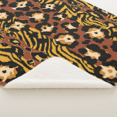 Leopard, Tigerhäute, wildes Muster. Sherpadecke (3/4)