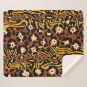 Leopard, Tigerhäute, wildes Muster. Sherpadecke (Vorderseite (Horizontal))