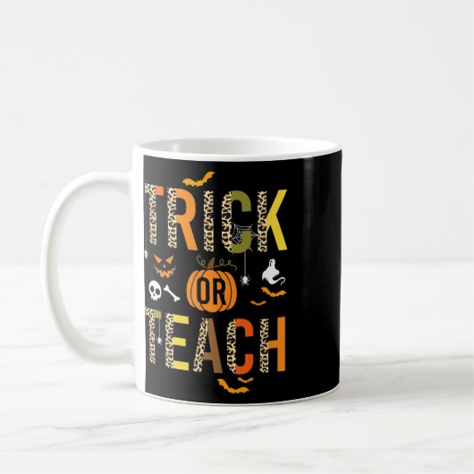 Leopard Trick oder Teach Halloween School Fall Aut Kaffeetasse (Links)
