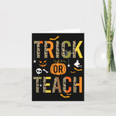Leopard Trick oder Teach Halloween School Fall Aut Karte (Vorderseite)