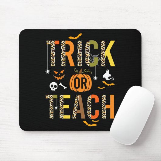 Leopard Trick oder Teach Halloween School Fall Aut Mousepad (Mit Mouse)