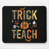Leopard Trick oder Teach Halloween School Fall Aut Mousepad (Vorne)