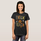 Leopard Trick oder Teach Halloween School Fall Aut T-Shirt (Vorne ganz)