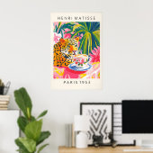 Leopard trinkt Kaffee Kunstprint Henri Matisse Poster (Heimbüro)