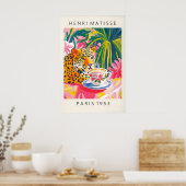 Leopard trinkt Kaffee Kunstprint Henri Matisse Poster (Küche)