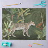 Leopard Tropical Floral n Foliage Dschungeldecke Seidenpapier (Basteln)