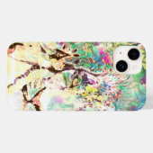 Leopard tropische blumenhawaiianische Pastellfarbe Case-Mate iPhone Hülle (Rückseite (Horizontal))