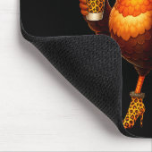 Leopard Turkey Drinking Coffee Thanksgiving Women Mousepad (Ecke)