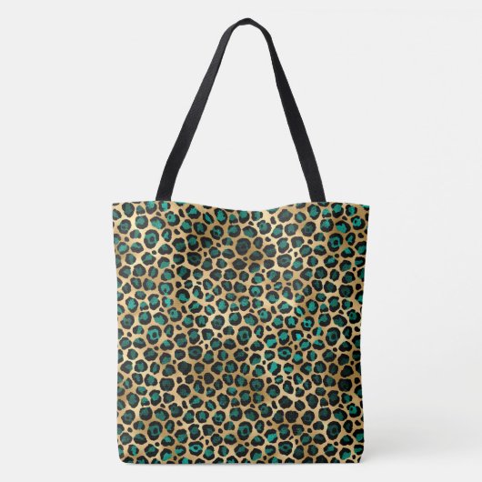 Leopard Türkis Tasche (Rückseite)